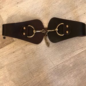 Dark brown leather belt